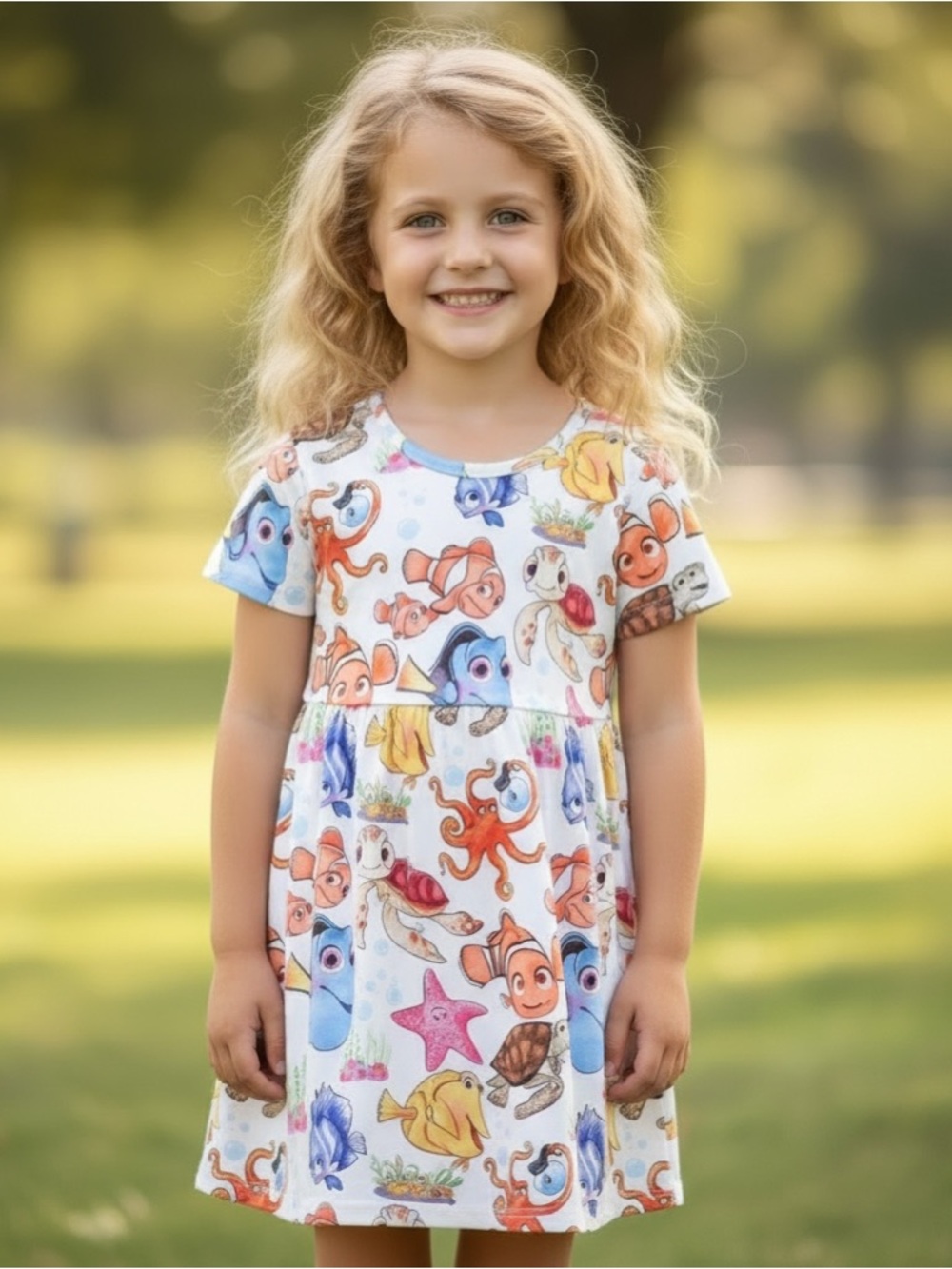 New Boutique Girls Finding Nemo Finding Dory Short Sleeve Dress Disney Parks‎